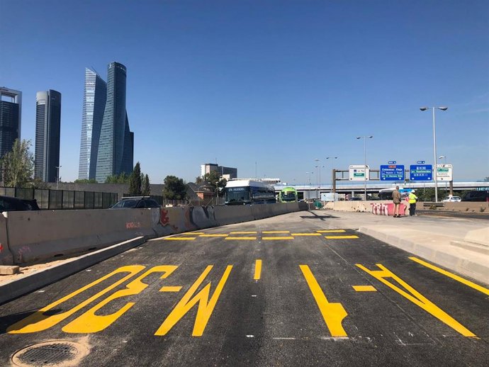 Archivo - Obras del Nudo Norte, en Madrid.