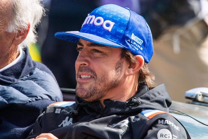 El piloto español Fernando Alonso (Alpine) en el Gran Premio de Bélgica 2022. 