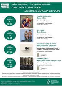 Las plazas del Casco Medieval, Coronación y Lovaina de Vitoria acogen actividades culturales los jueves de septiembre