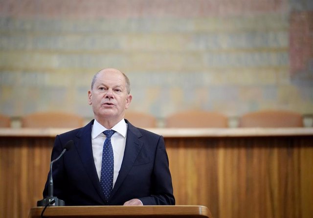 El canciller alemán, Olaf Scholz, en Praga