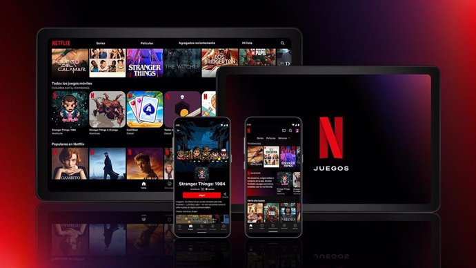 Imagen promocional de Netflix Juegos en varias plataformas disponibles.