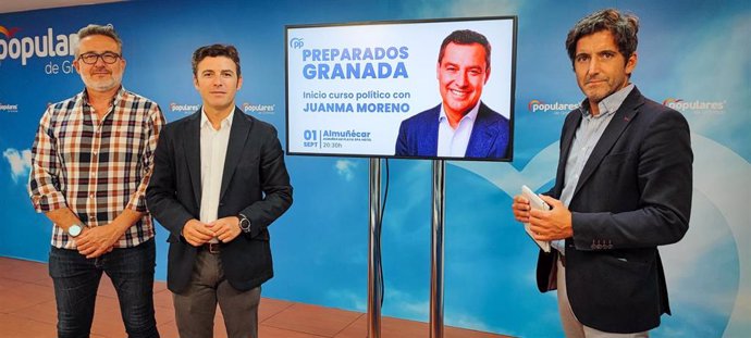 Antonio Díaz, Jorge Saavedra y Gonzalo Mochón, del PP de Granada