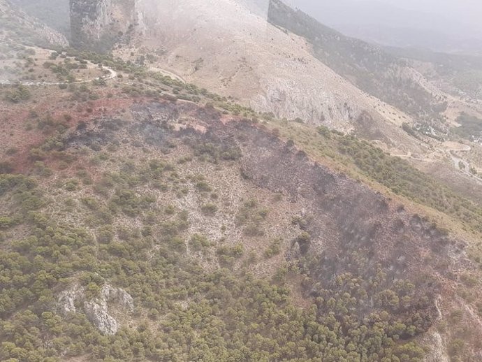 Incendio próximo al paraje La Cruz de Nívar