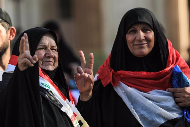 Manifestación de apoyo a Muqtada al Sadr en Bagdad