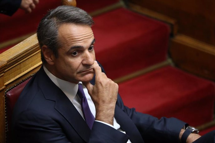 Kyriakos Mitsotakis, primer ministro de Grecia, en el Parlamento