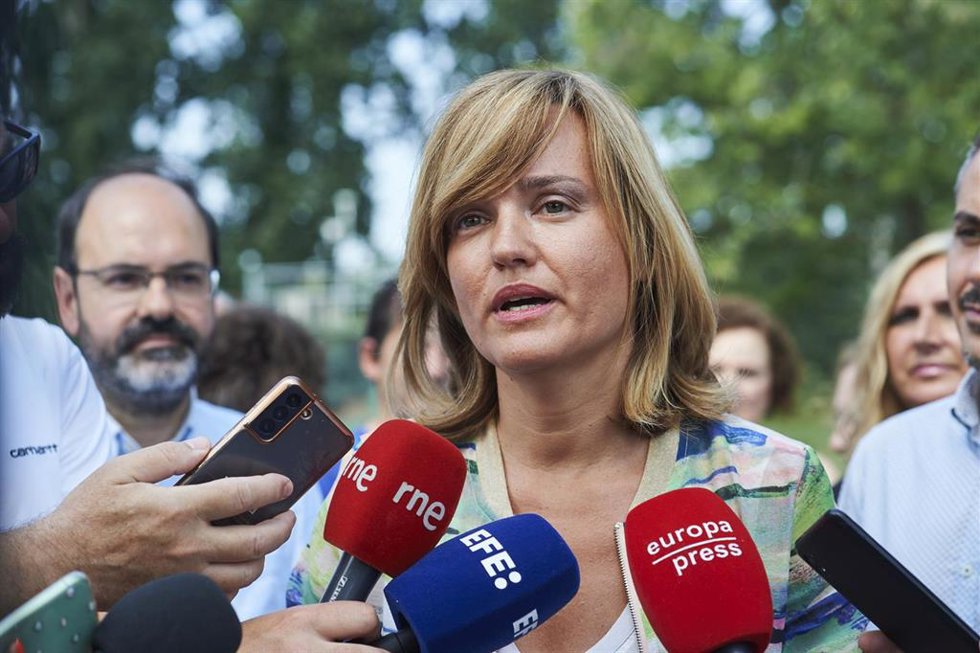 La ministra de Educación y Formación Profesional, Pilar Alegría, en un acto en Cantabria el pasado fin de semana