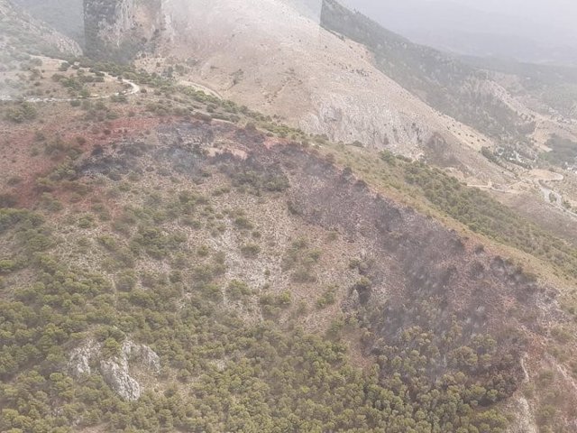 Incendio próximo al paraje La Cruz de Nívar, este pasado lunes