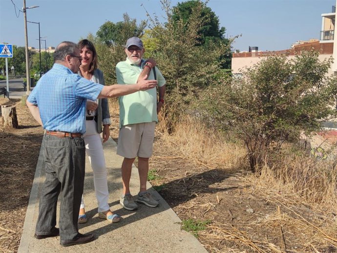La portavoz del grupo municipal del PSOE, Lola Ranera, en la calle Levante de San José