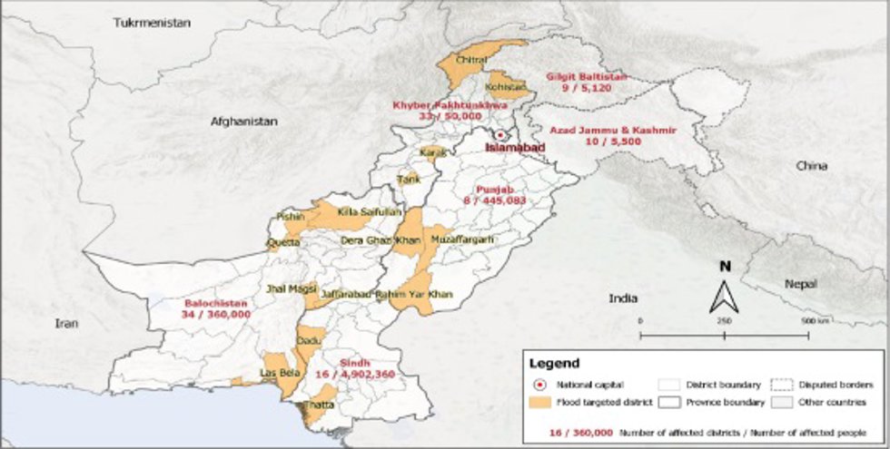 Mapa de Pakistán