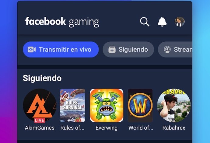 App para iOS de Facebook Gaming