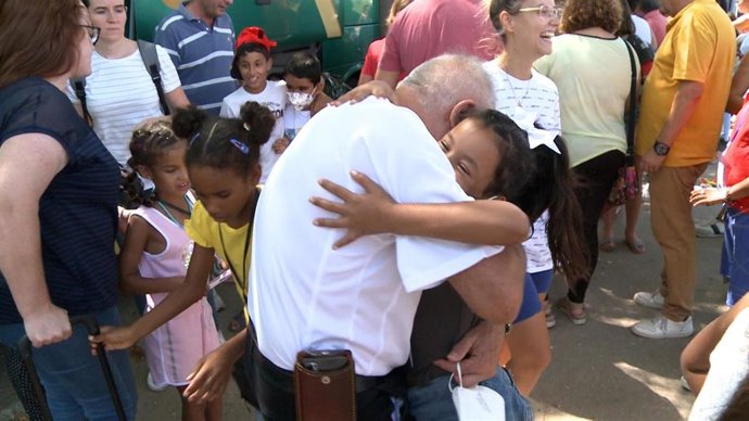 Despedida de los niños saharauis tras pasar el verano en Extremadura con el programa Vacaciones en Paz