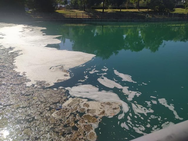 Lago del parque del Rodeo de Cáceres