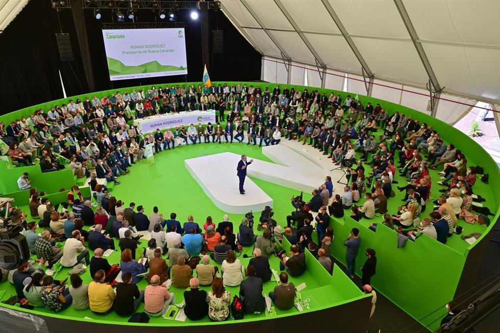 El presidente de Nueva Canarias, Román Rodríguez, en el V Congreso Nacional de NC