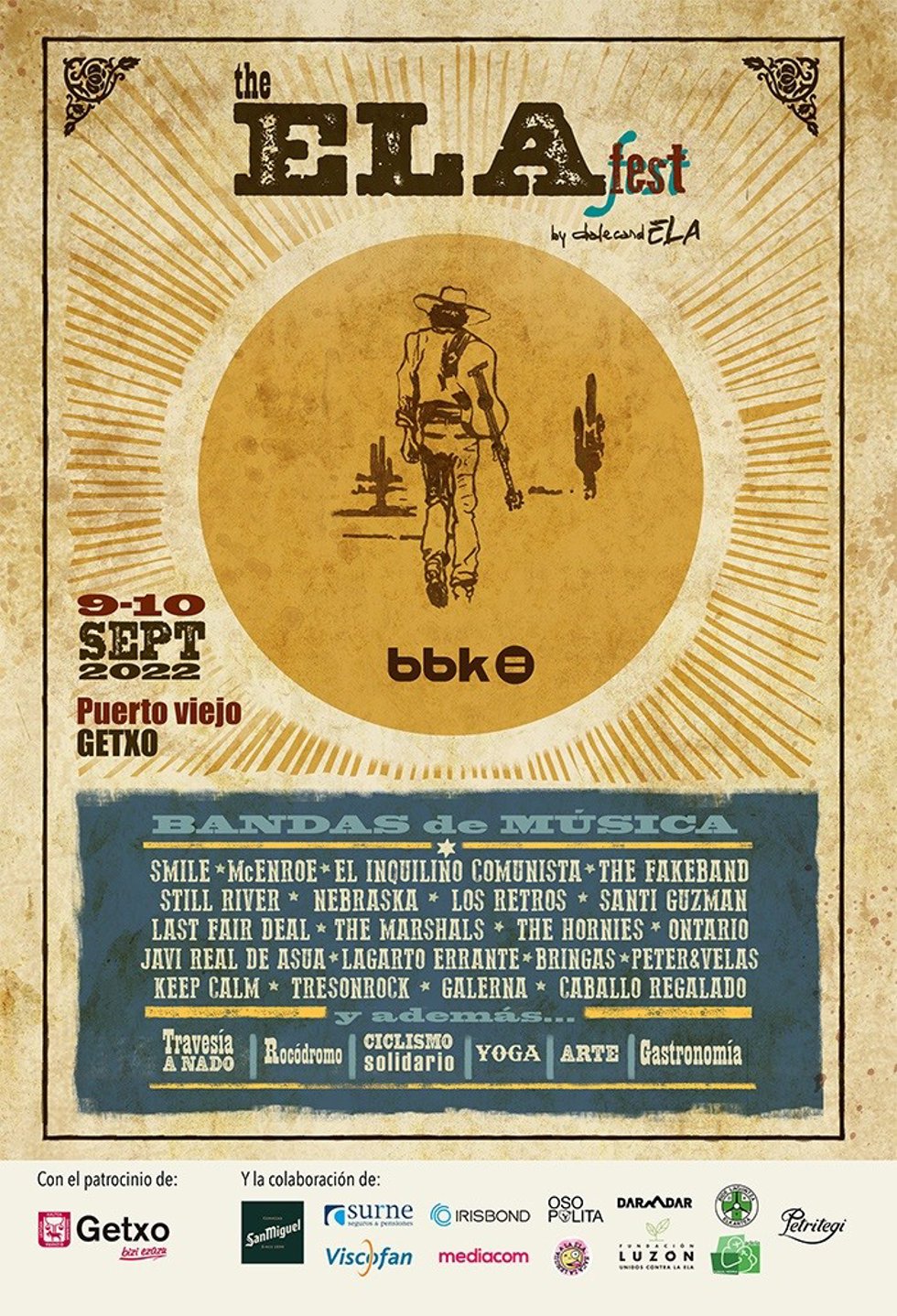 Cartel festival contra la ELA en Getxo