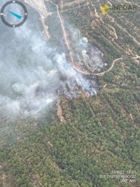 Declarado un incendio forestal en Caldearenas (Huesca)