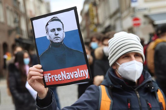 Archivo - Protesta en favor de Alexei Navalni en Alemana en enero de 2021