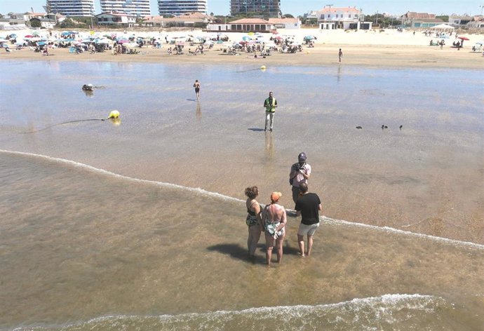 Imagen de dron en la playa de Punta Umbría (Huelva).