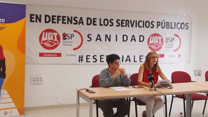 Rueda de prensa de UGT sobre sanidad en la provincia de Córdoba.