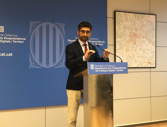 El vicepresident de la Generalitat i conseller de Polítiques Digitals i Territori, Jordi Puigneró, en roda de premsa el 31 d'agost de 2022