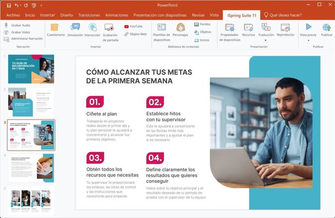 Interfaz iSpring Suite 11.