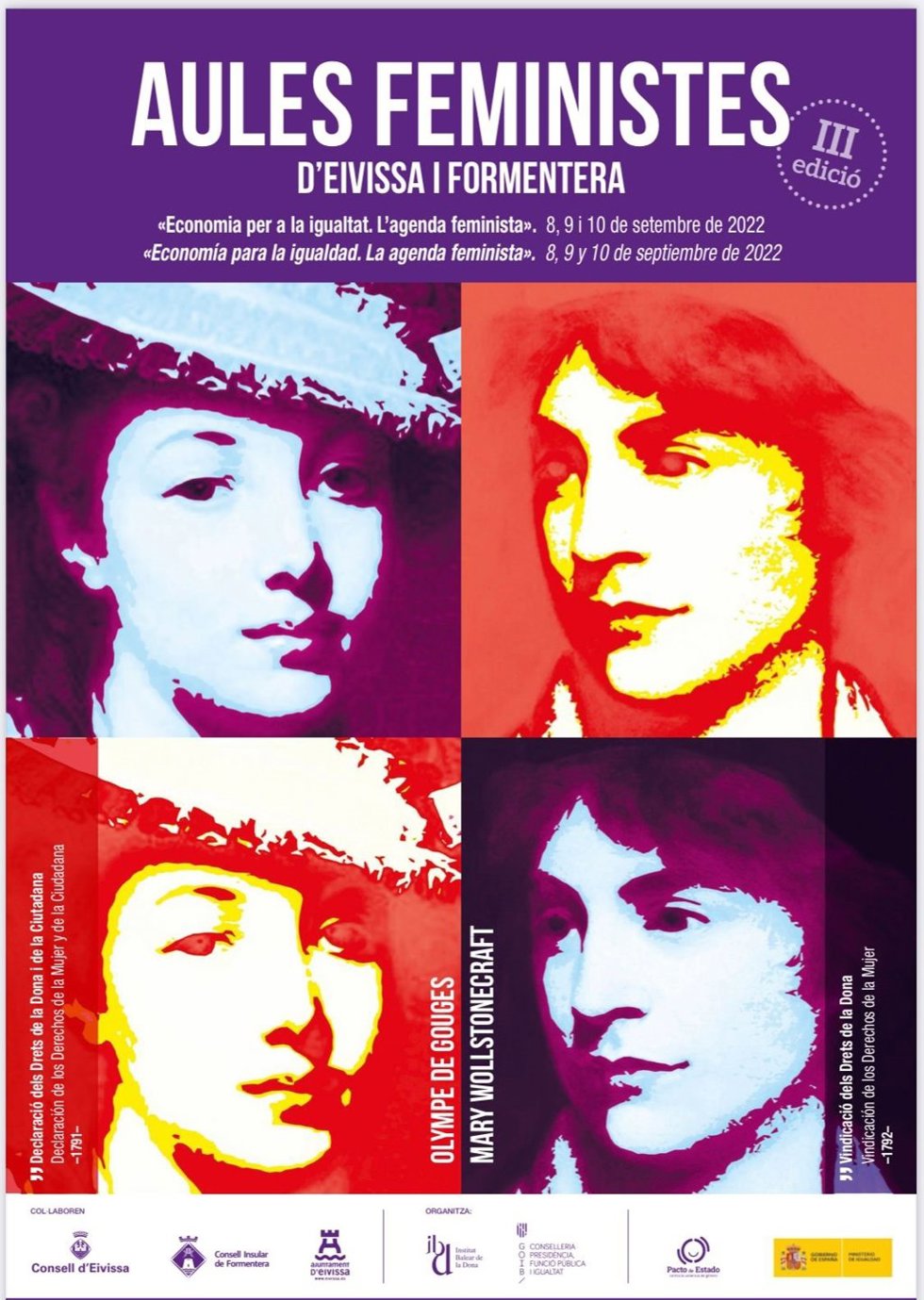 Cartel Aulas Feministas de Ibiza y Formentera.