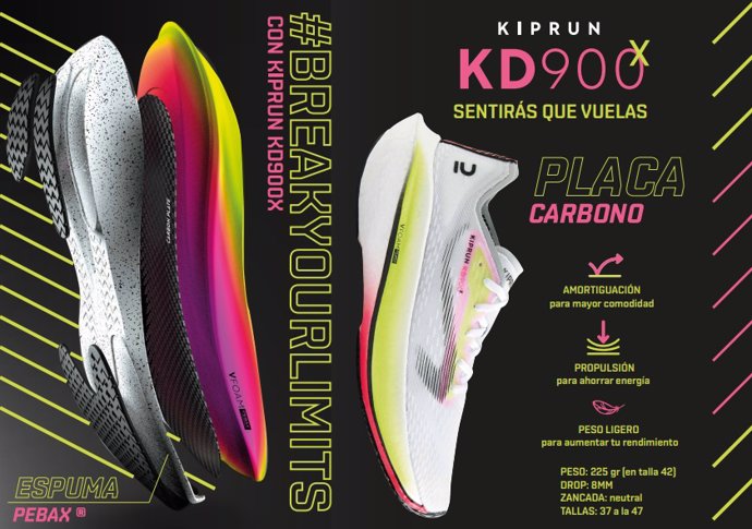 Decathlon lanza Kiprun KD900X, su zapatilla con placa de carbono.