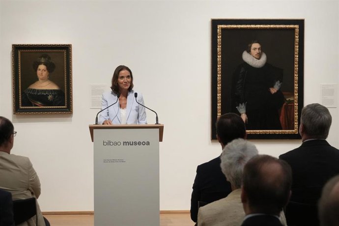 La ministra de Industria, Comercio y Turismo, Reyes Maroto, durante un acto en Bilbao