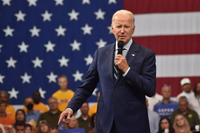 30 August 2022, US, Wilkes-Barre: US President Joe Biden speaks about security and firearms during an event at the Arnaud C. Marts Center in the campus of Wilkes University. Photo: Kyle Mazza/TheNEWS2 via ZUMA Press Wire/dpa