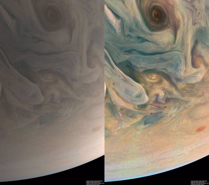 Imágenes procesadas a partir de las caputas de JunoCam.