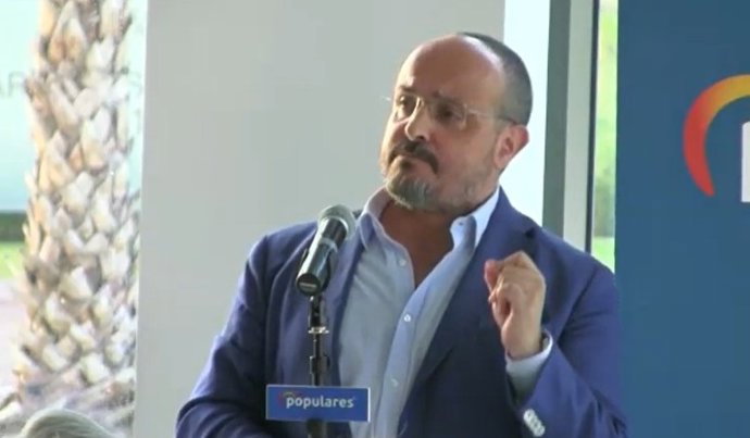 El president del PP catal, Alejandro Fernández, en l'acte d'obertura del curs polític del PP catal