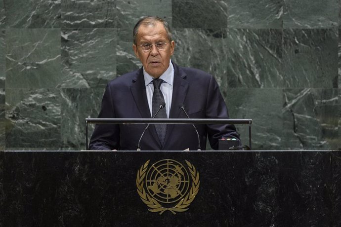 Archivo - Sergei Lavrov, ministro de Exteriores de Rusia, habla ante la Asamblea General de la ONU