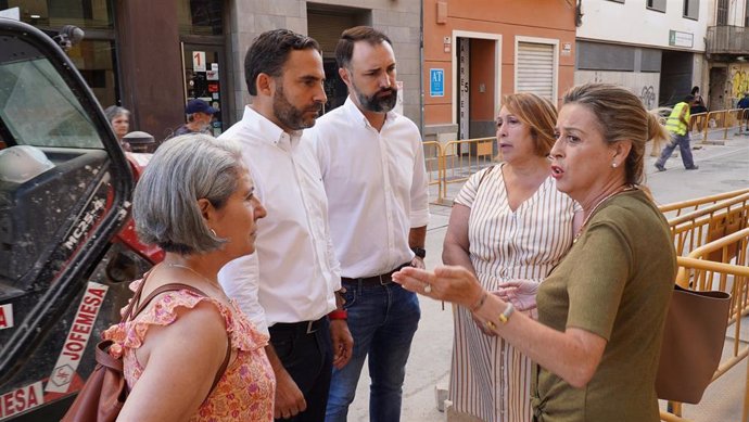 Ediles del PSOE, en las obras de calle Carretería