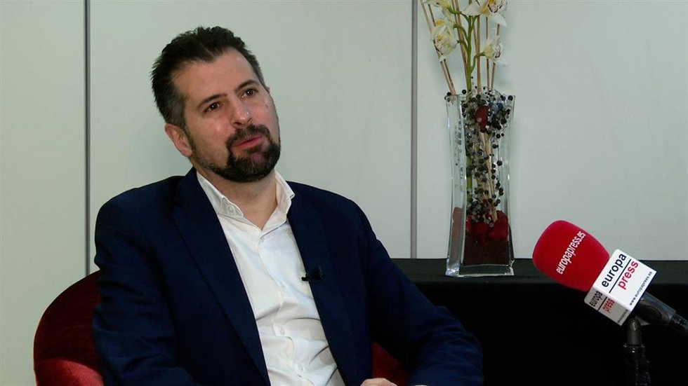 Archivo - El candidato del PSOE a la Presidencia de la Junta, Luis Tudanca, en una entrevista a EP