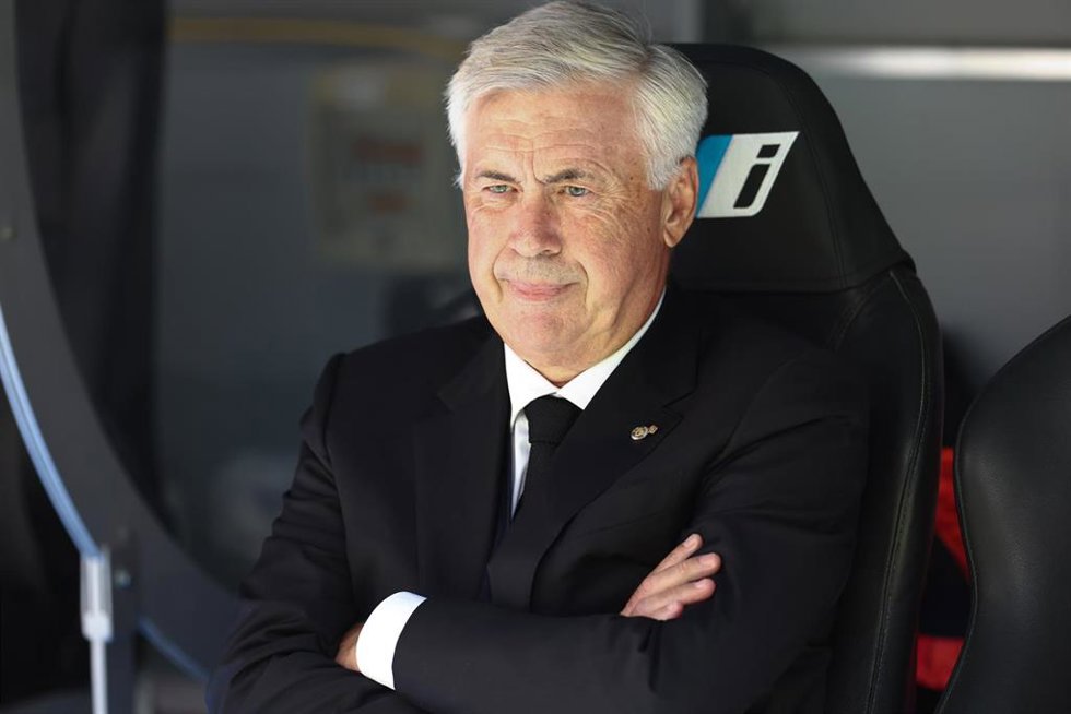 Carlo Ancelotti durante el partido ante el Real Betis de LaLiga Santander 2022-2023