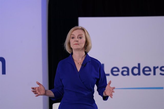 La candidata del Partido Conservador de Reino Unido, Liz Truss, en Norwich.