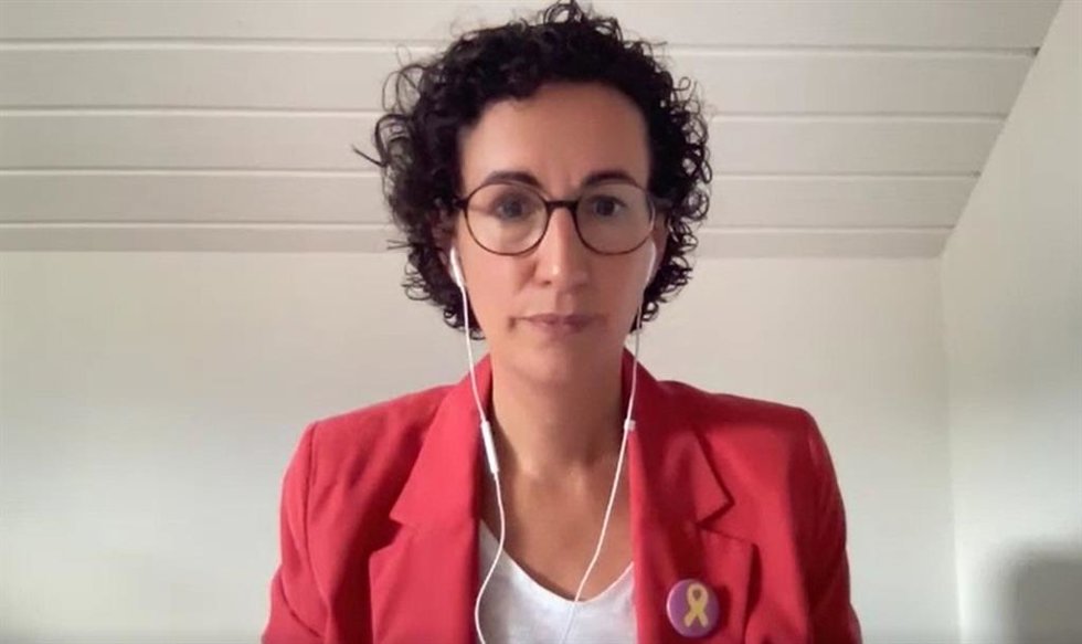 La secretaria general de ERC, Marta Rovira, en declaraciones a Europa Press