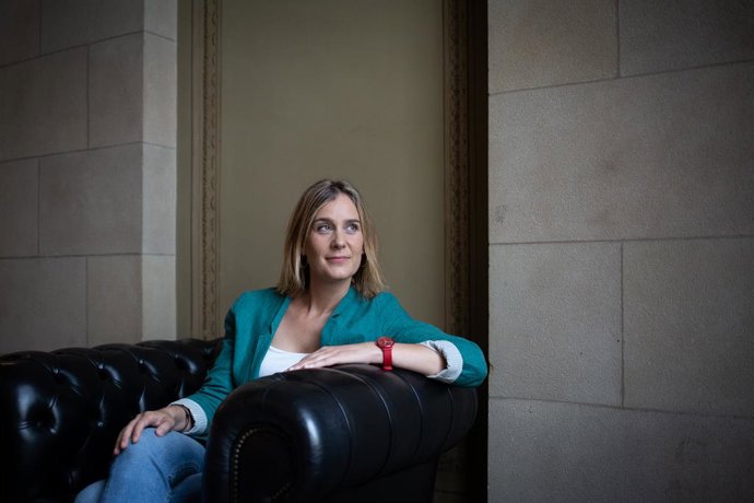 Archivo - La presidenta i diputada del grup En Comú Podem al Parlament de Catalunya, Jessica Albiach