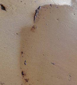 Playa de Sandy Bay, en Gibraltar, afectada por vertidos del buque OS35.