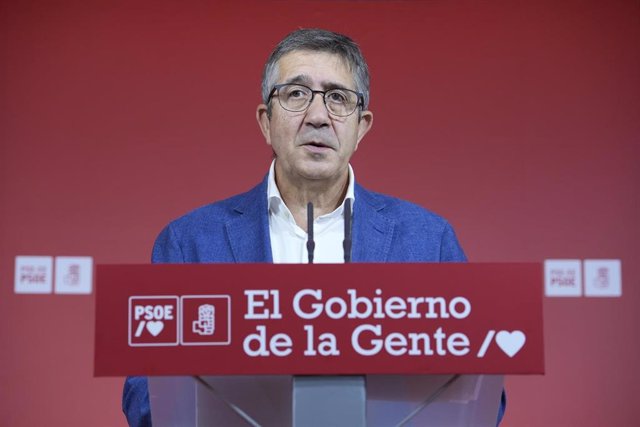Rueda de prensa de Patxi López en la sede del PSE-EE en Bilbao. 04/09/2022.