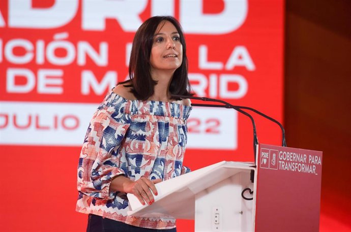 Archivo - La delegada del Gobierno en la Comunidad de Madrid y secretaria general del PSOE en la ciudad de Madrid, Mercedes González, interviene durante la celebración de la segunda y última jornada de la Convención del PSOE Madrid Ciudad, en el Palacio