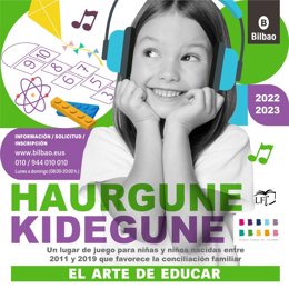Imagen promocional de los programas de ocio educativo 'Haurgune' y 'Kidegune' del Ayuntamiento de Bilbao.