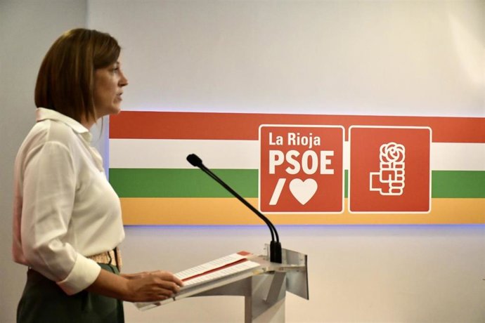 La secretaria de Organización del PSOE, María Marrodán, en comparecencia de prensa