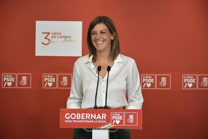 La secretaría de Organización del PSOE, María Marrodán, en una comparecencia de prensa