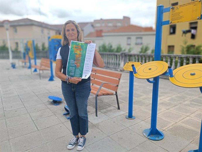 Amaia del Campo en uno de los parques biosaludables de Barakaldo
