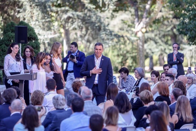El presidente del Gobierno, Pedro Sánchez, a su llegada a inaugurar el curso político, en el Palacio de La Moncloa, a 5 de septiembre de 2022, en Madrid (España). 