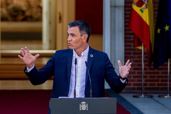 El presidente del Gobierno, Pedro Sánchez, inaugura el curso político, en el Palacio de La Moncloa