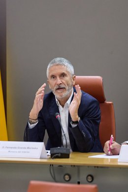 El ministro del Interior, Fernando Grande-Marlaska, presenta el Balance de Siniestralidad Vial de este verano, en la sede de la DGT Dirección General de Tráfico, a 5 de septiembre de 2022, en Madrid (España).