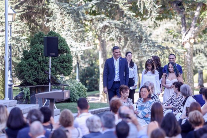 El presidente del Gobierno, Pedro Sánchez, a su llegada a inaugurar el curso político, en el Palacio de La Moncloa, a 5 de septiembre de 2022, en Madrid (España). 