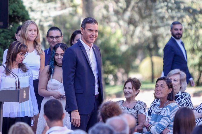 El presidente del Gobierno, Pedro Sánchez, a su llegada a inaugurar el curso político, en el Palacio de La Moncloa, a 5 de septiembre de 2022, en Madrid (España). 