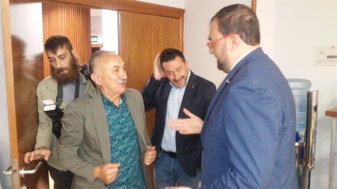 Pepe Álvarez, Javier Fernández Lanero y Adrián Barbón.